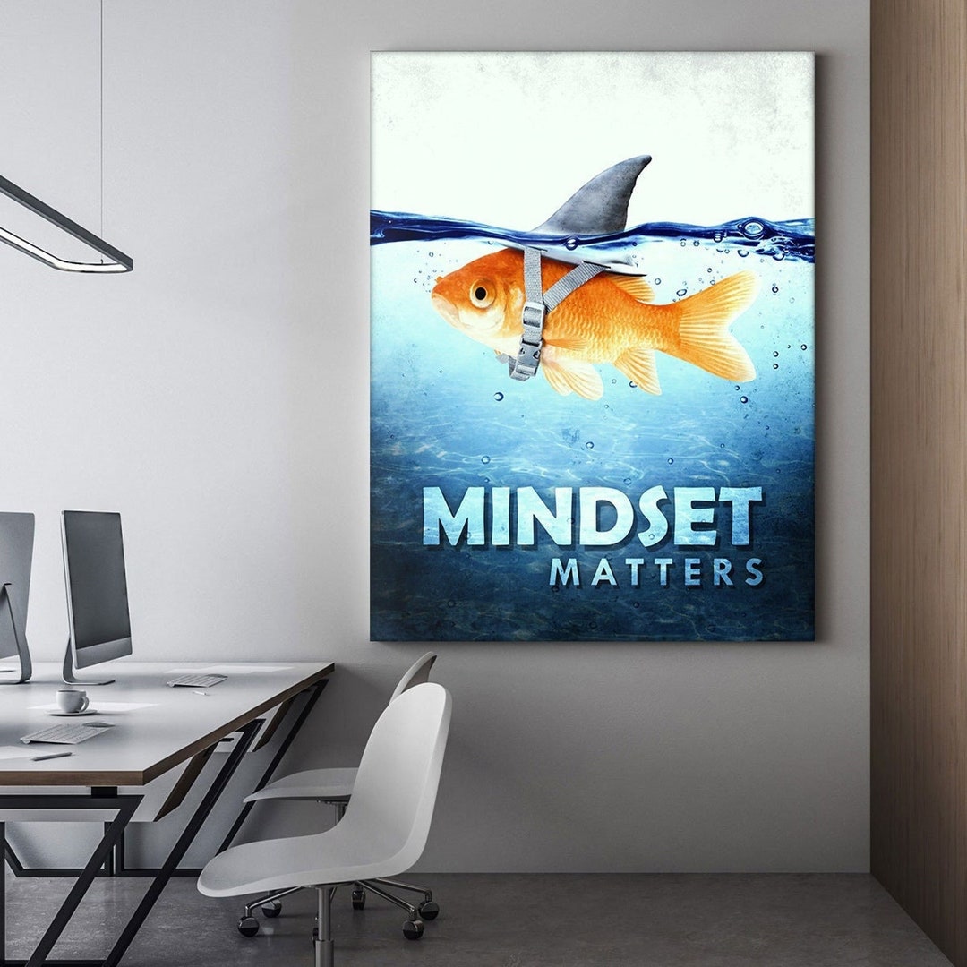 Mindset Matters Wall Art Office Decor Canvas Print, Mindset