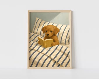 Süßer Hund Kinderzimmer Kunst • Lustige Tier Illustration • Süßer Welpe Wand Kunst • Kinderzimmer Dekoration • Sofort Download - P5