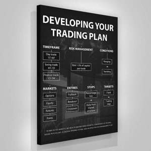 Developing Your Trading Plan motivational forex day trader academy canvas print or framed poster for your home, trader workspace, or office decor!

Developing Your Trading Plan Stock Market Academy Canvas Print Or Framed Poster