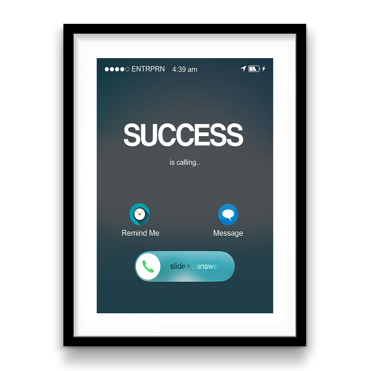 Success is Calling Motivational Quote Framed Poster Entrepreneur Wall ...