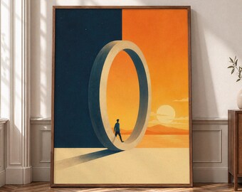 New Beginning Wall Art, Modern Portal Canvas Print, Life Transition Poster, Abstract Journey Decor, Contemporary Motivational Art P471