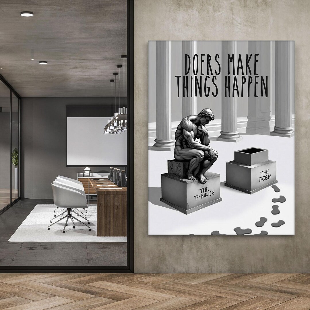 Doer Vs Thinker Sculpture Print Motivational Wall Art for Entrepreneurs ...