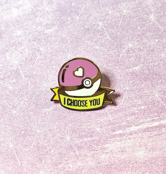 I Choose You Pokemon Enamel Pin, Valentines Enamel Pin