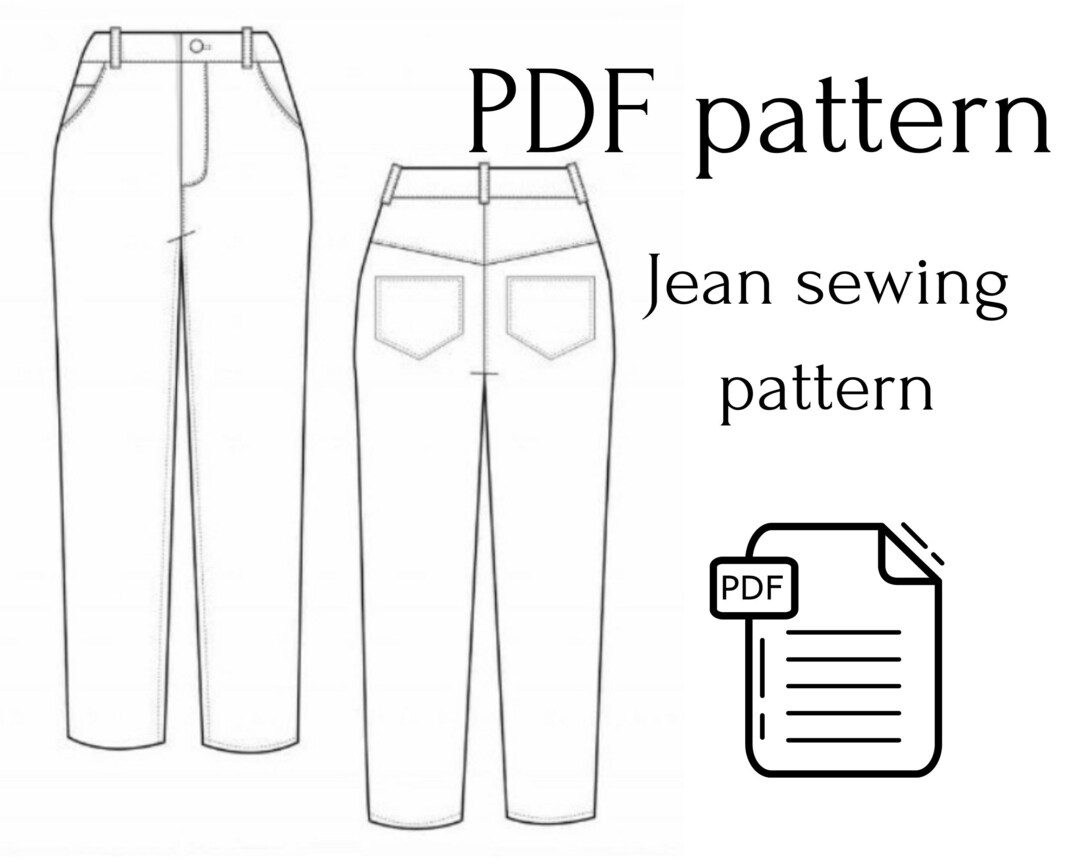 Easy Jean Pattern PDF Jeans Pattern Sewing Pattern Easy Etsy