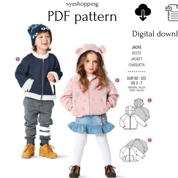 Kids Jacket Pattern - Etsy
