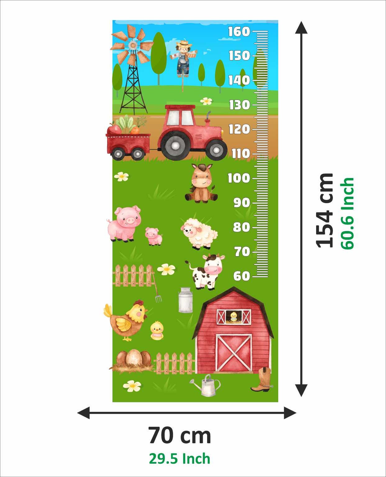 Farm Height Chart Decal Tractor and Animals Growth Chart Etsy