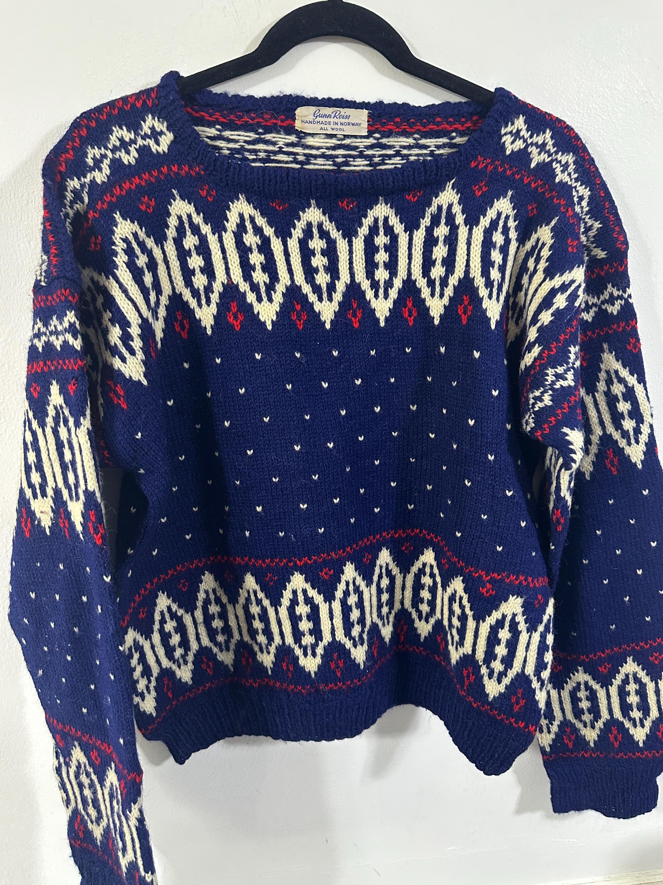 Reiss, Vintage Gunn Reiss Size Women 14 Men M Norwegian Jumper Pipt-PIt 56cm (4916)