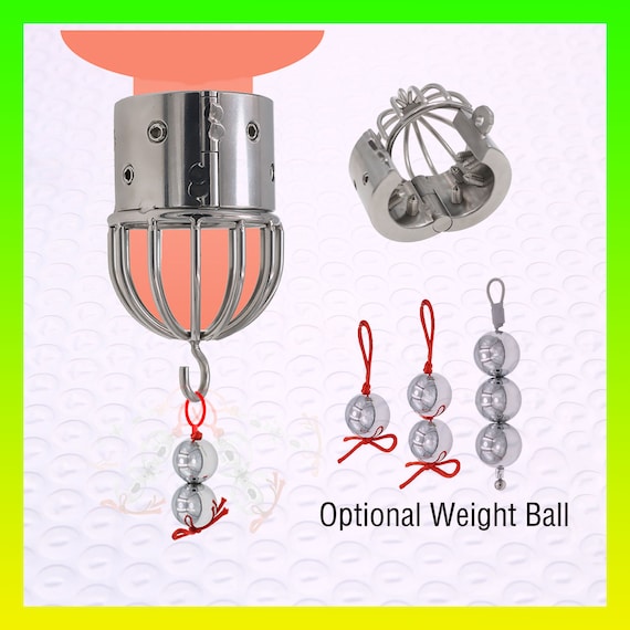 BDSM Ball Stretcher,testicle Stretcher Exercise Device With Pointed  Thread,adjustable Weighted Ball,testicle Training Cage Set,cbt Device 