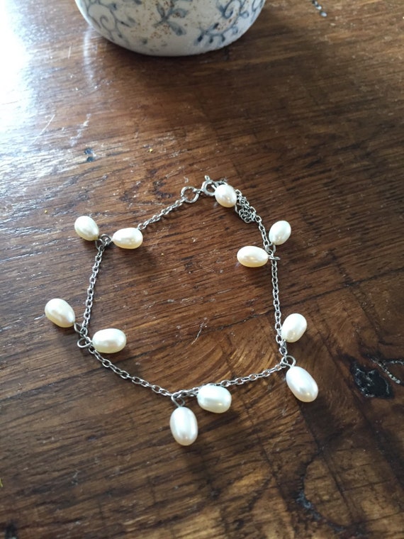 925 sterling silver and pearl bracelet - image 1
