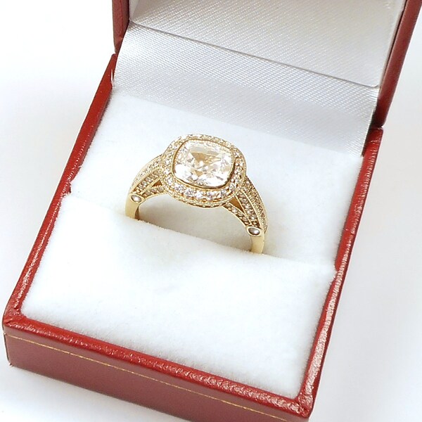 Cz Engagement Ring Etsy