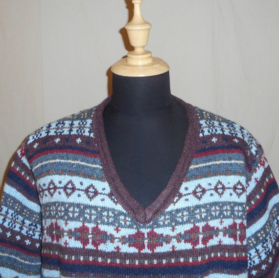 Blue Fair Isle Sweater  xl-plus - image 4