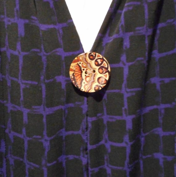 Black Purple Windowpane Jacket - image 3