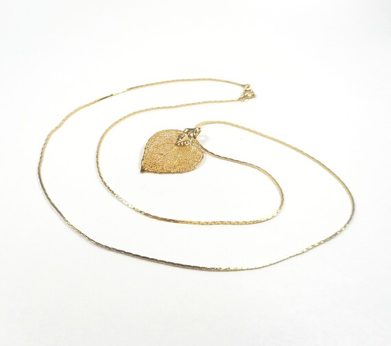 Gold Dipped Leaf Pendant - image 3