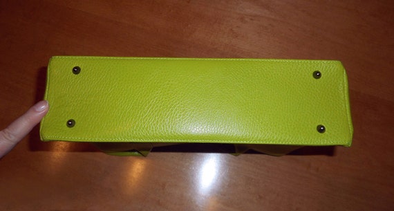 Lime Leather Handbag - image 5