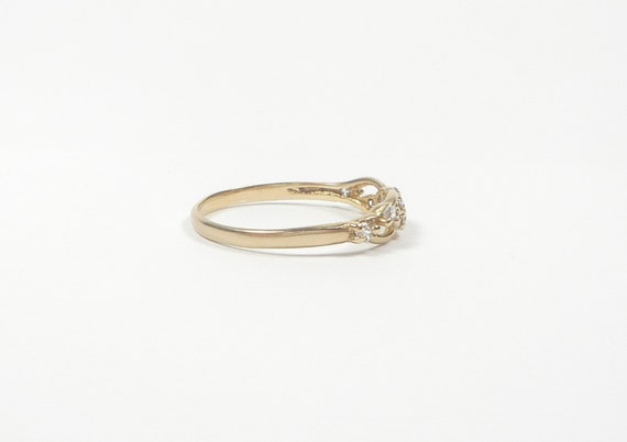 10K Petite Diamond Wave Ring - image 4