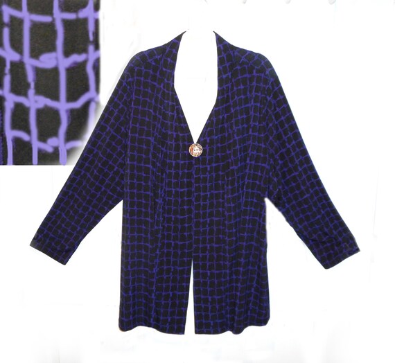 Black Purple Windowpane Jacket - image 1
