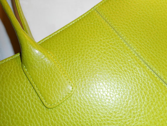 Lime Leather Handbag - image 3