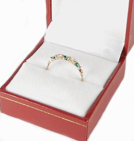 10K Petite Lab Emerald Ring - image 1