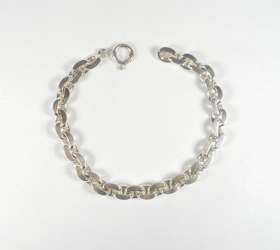 アクセサリー Vintage Silver Chain Bracelet Vintage Men's Bracelet Chain Sterling Silver 925 Marked