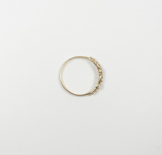 10K Petite Diamond Wave Ring - image 6