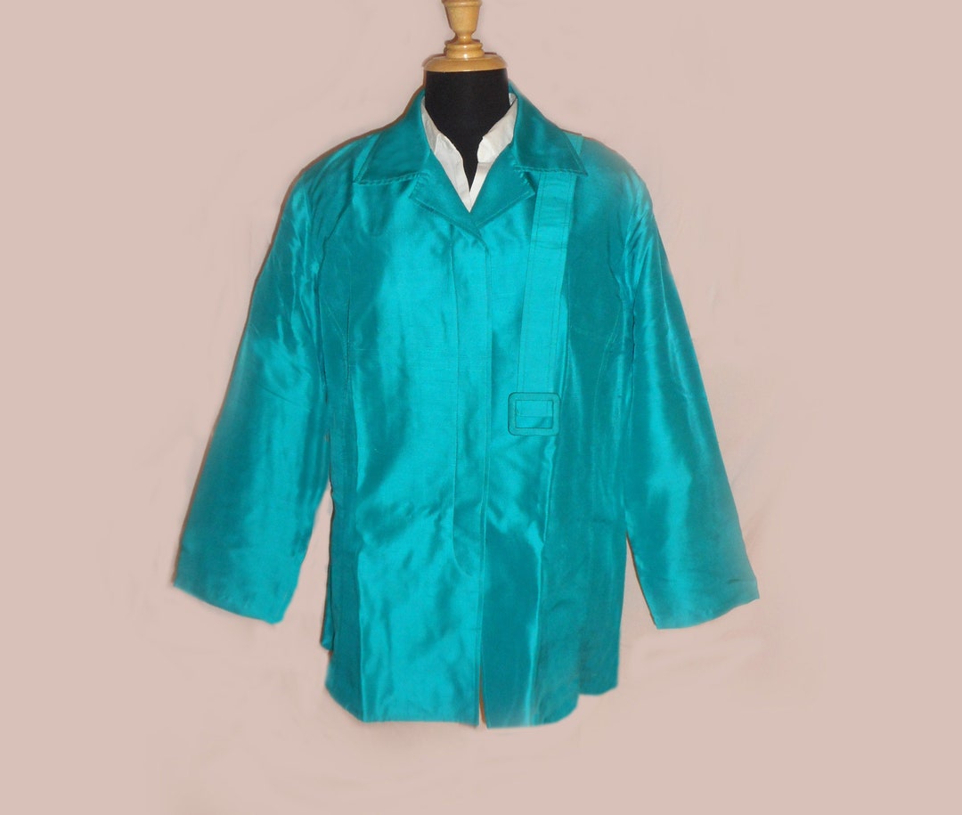 teal Kurta silk Jacket