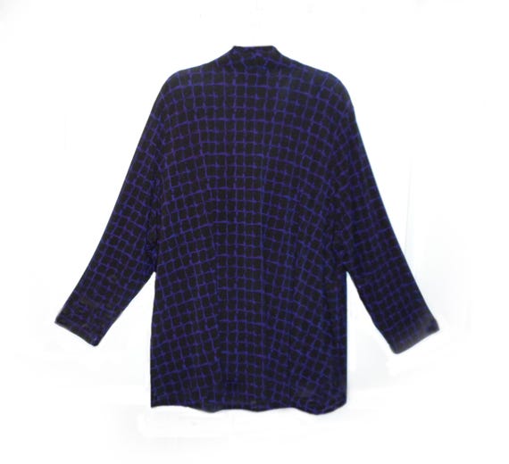 Black Purple Windowpane Jacket - image 2