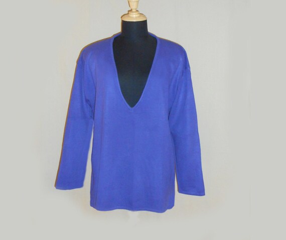 Purple Deep V-Neck Sweater