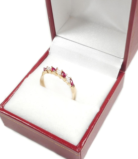 14K Marquis CZ Ruby Band