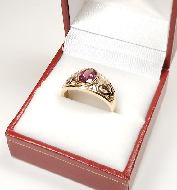 14K Rose Garnet Ring