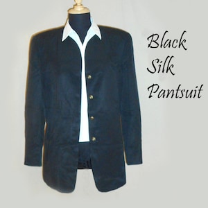 August Silk Black Pantsuit