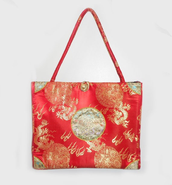 Red Chinese Tote Handbag