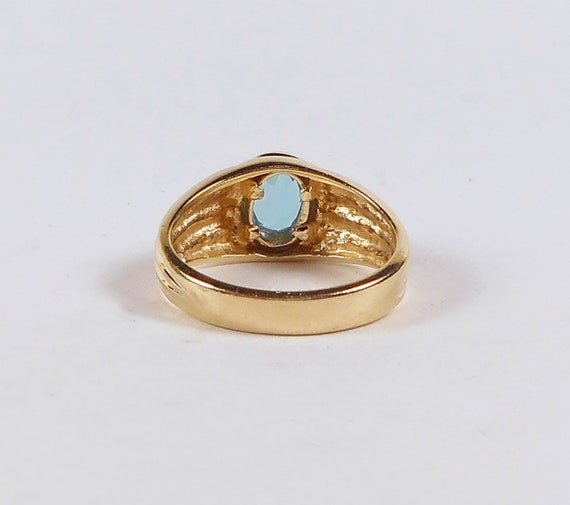 14K Oval Blue Topaz - image 5