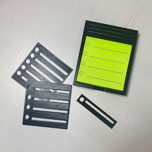 3D-Printed Sticky Note Holder with Decorative Stencils – Organize Your Desk in Style