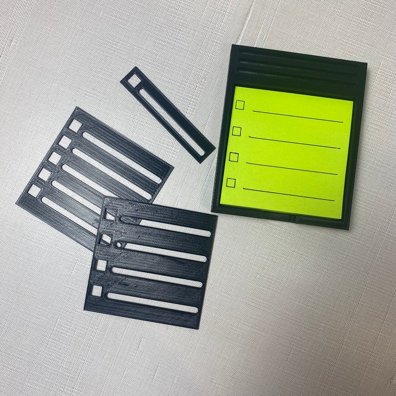 3d-printed Sticky Note Holder With Decorative Stencils – Organize Your ...