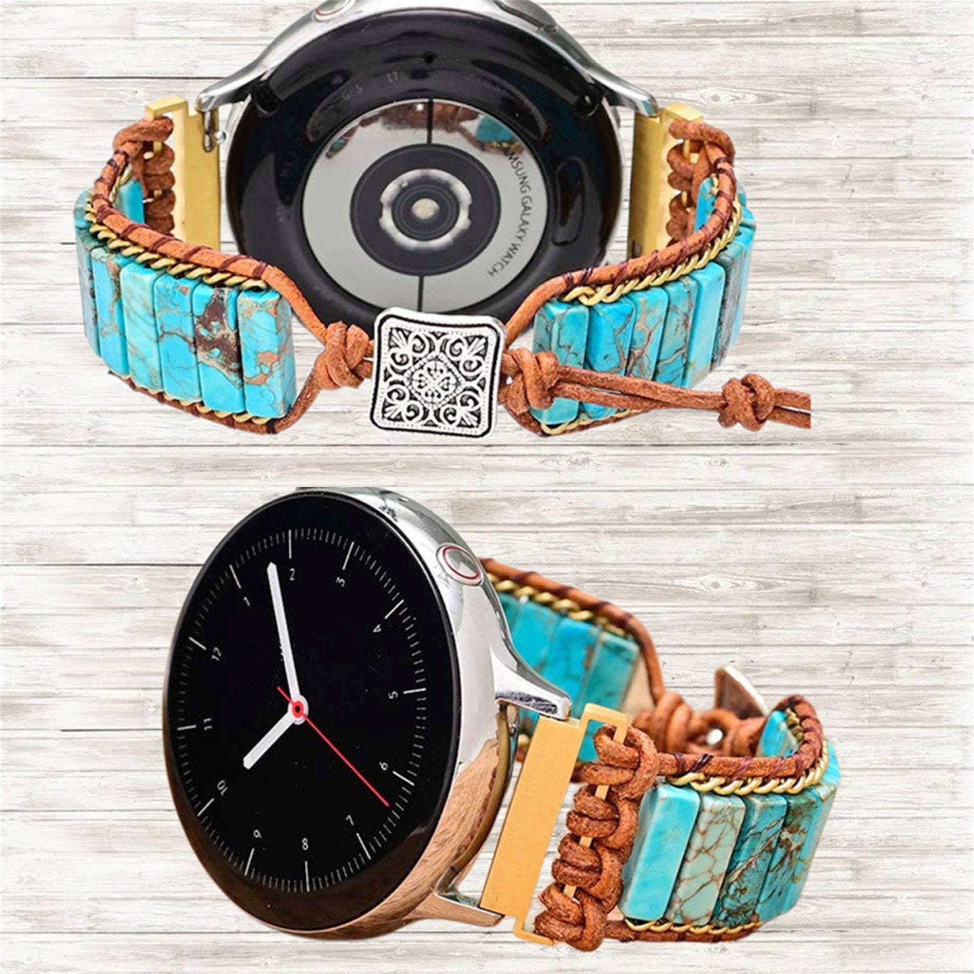 Natural Turquoise Stone Watch Band Strap for Samsung Galaxy Etsy
