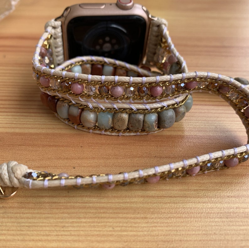 Beaded Stone Apple Watch Bandwrap Watch Band Bracelet for Etsy