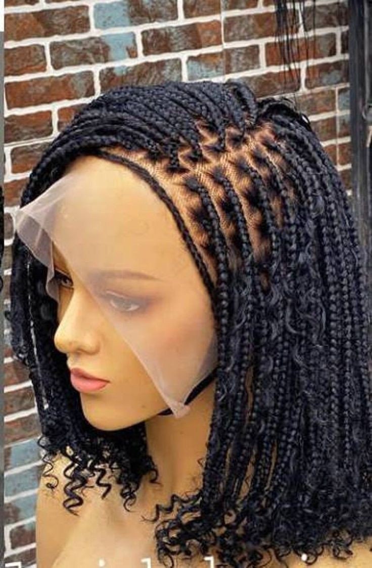 Braided Wig, Box Braid Wig, Boho Box Braided Wig, Braided Wigs for ...