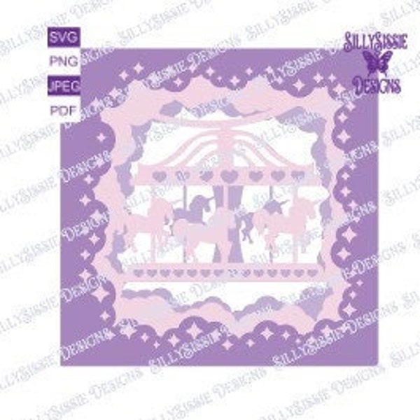 3D Light Shadow Box SVG, Carousel SVG, 3D Paper Cut Template, SVG Files, Svg Silhouette, Instant Download, Digital Downloads, Nursery Decor 3D Light Shadow Box SVG, Carousel SVG, 3D Paper Cut Template, SVG Files, Svg Silhouette, Instant Download, Digital Downloads, Nursery Decor