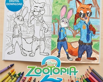Zootopia 2 coloring book - digital printable pages pdf