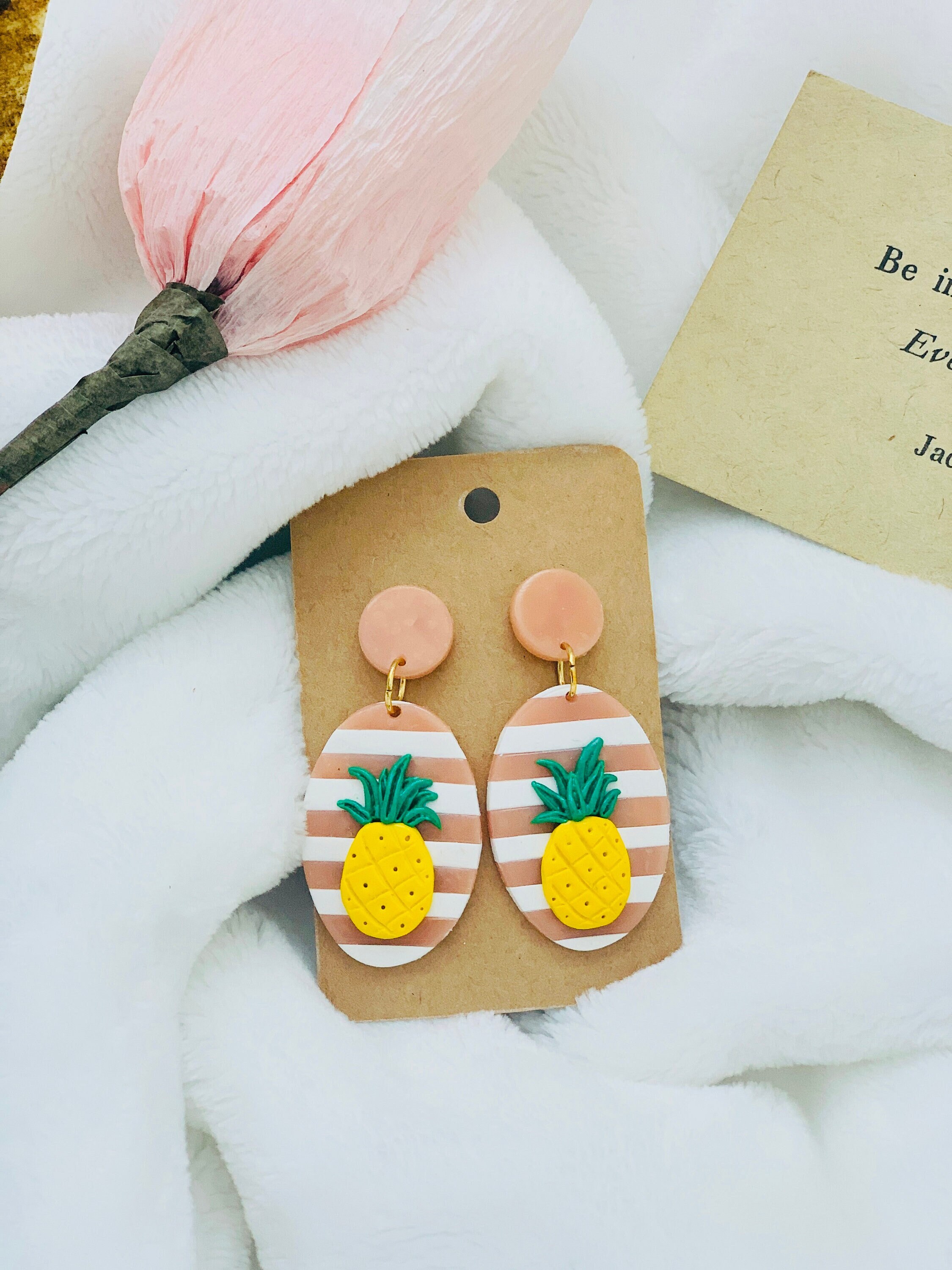 Pineapple Polymer Clay Earrings Etsy Australia