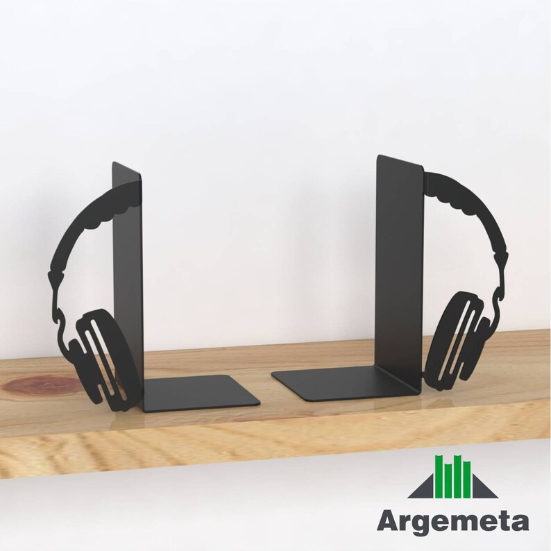 Metal Music Note Song Bookend Headphone Bookends Etsy