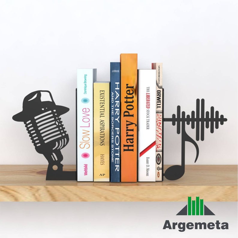 Metal Music Note, Song, Bookend, Headphone Bookends, Sujetalibros, Book