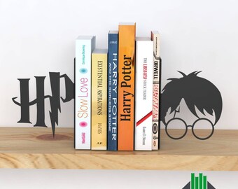 Metal Harry, Hogwarts, Dumbledore, Potter Bookend, Wizard Bookends, Hogwarts, Sujetalibros, Book Ends, Gift Bookend, Bookrest, Buchstützen