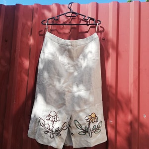 Hand embroidered linen dress