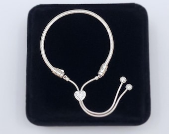 Pandora Star Clasp Snake Chain Slider Adjustable Bracelet - Etsy