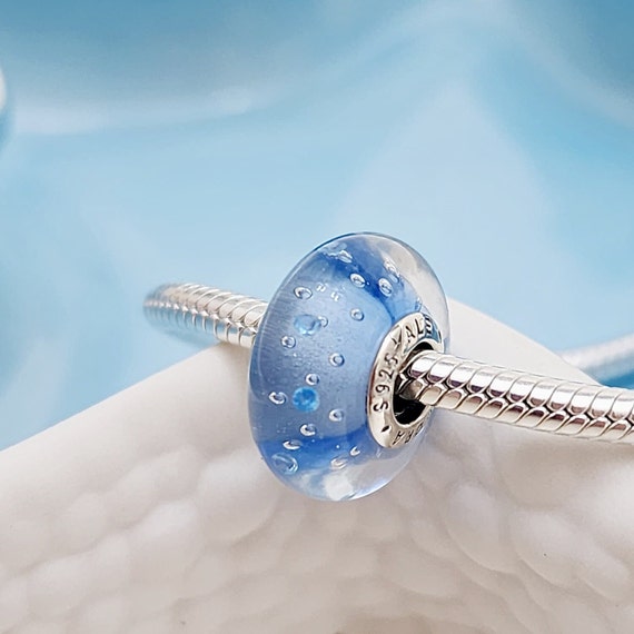 Pandora Sterling Silver Charm with Blue and Trans… - image 2
