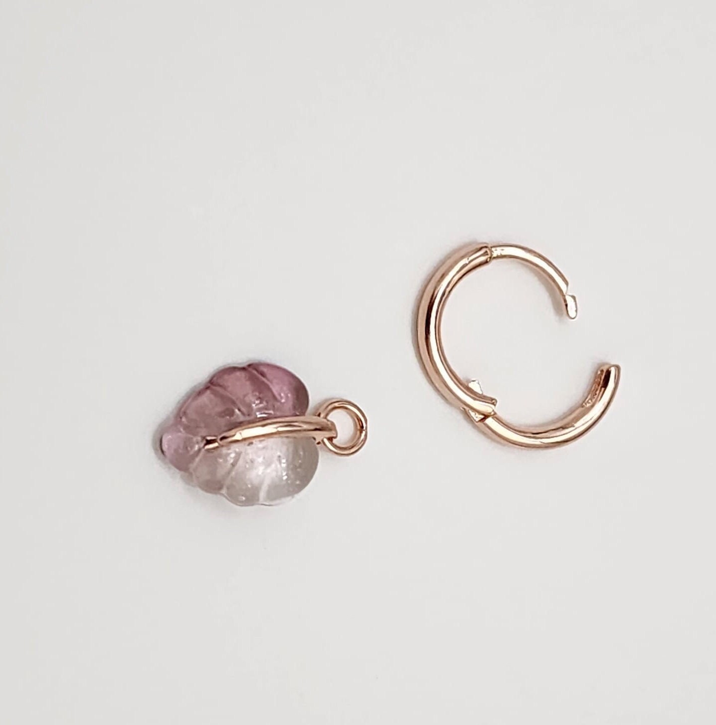 Pandora Pink Murano Glass Leaf Hoop Earrings 14K Rose Gold Plated Kids Earrings Etsy
