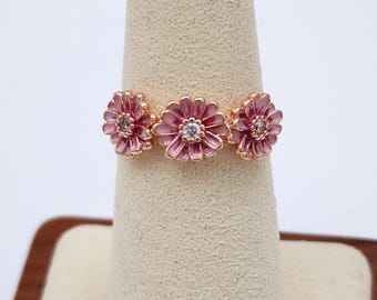 Pandora Pink Daisy Trio Ring UK