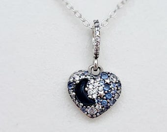 Pandora Blue Moon and Stars Necklace