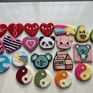 Punch Needle Coasters, Handmade Tufted rug, Y2k cute Coasters, Punch Needle Mug Rugs, Housewarming Gift,  Accessories for Women